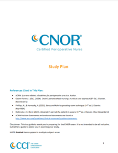 Study Plan with Steps for CNOR Exam Prep Study Guide PDF Free Download